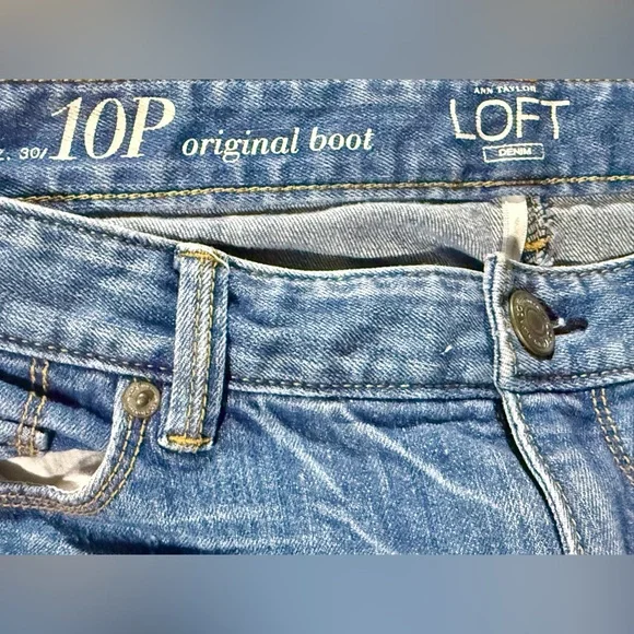 LOFT Women's Classic Blue Original Boot Leg Jeans Size-10P - Picture 5 of 6